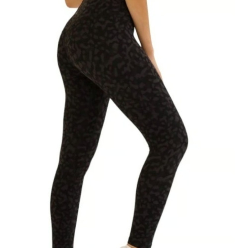Ryderwear‎ Leggings Women S Black Leopard Print High Waisted Scrunch Butt Gym